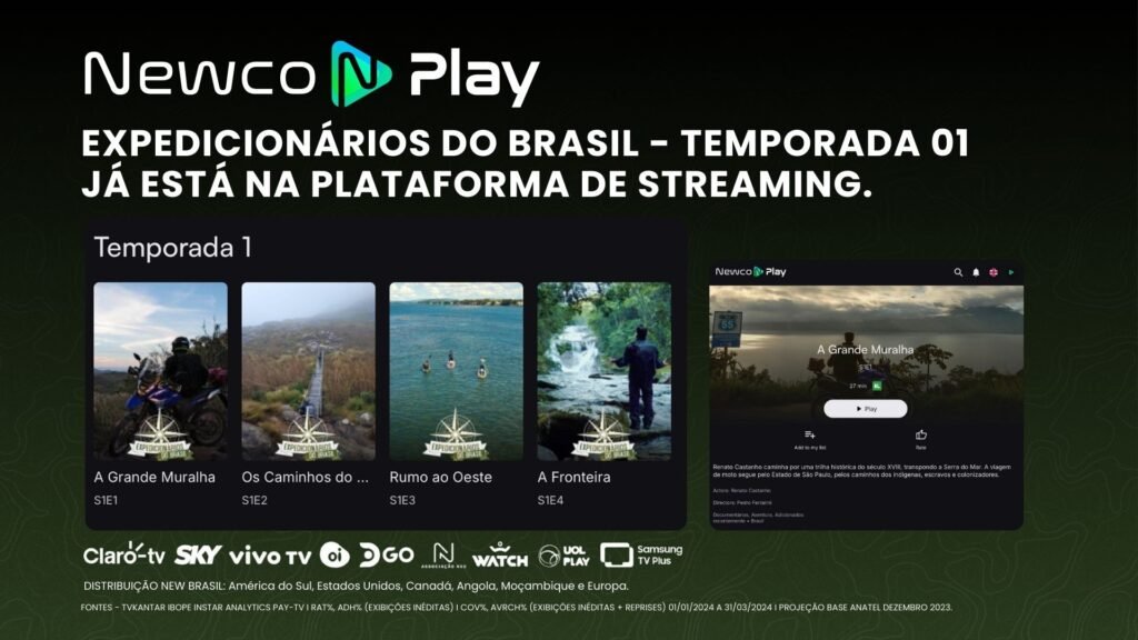 Expedicionários do Brasil estreia na NewCo Play, Grupo Bandeirantes.